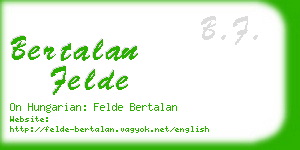 bertalan felde business card